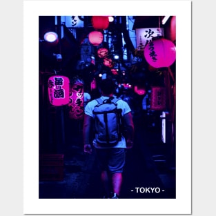 Tokyo Street Neon Synthwave Posters and Art